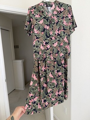 Sag Harbor Matching Two-piece Set Floral 100% Rayon XL