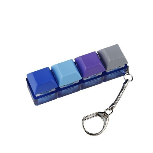 4-Keys Mechanical Keyboard Key Toy Keychain Party Stress Relief DIY Fidget - Afbeelding 17 van 34