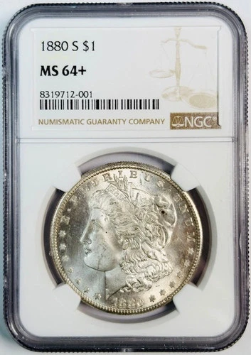 1880 S Morgan Silver Dollar NGC MS-64+ Plus
