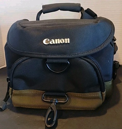 Canon Camera Gadget Bag 100 EG Shoulder Strap & Waist Belt Black Olive Green - Picture 10 of 12