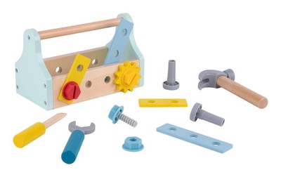 Tooky Toy Werkzeugkiste aus Holz zum Mitnehmen