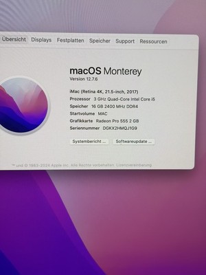 Apple iMac Retina 4K 21,5'' (2017) 3 GHz Quad-Core i5, 1 TB HDD, 16 GB, Sehr gut