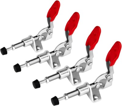 POWERTEC 4PK Toggle Clamp, 100lbs Holding Capacity, 301A Quick Release Silver 