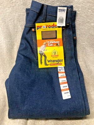 WRANGLER JEANS pro rodeo cowboy cut original fit mens blue jean 34x29 NEW
