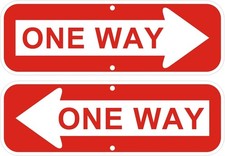 2 Pack One Way Sign with Arrow 18x6 inch Left Right Reflective Aluminum