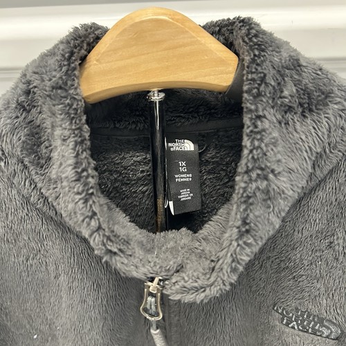 The North Face Jacket Women’s XL Dark Grey Fuzzy Fleece Full Zip Coat Outdoors - Picture 3 of 9