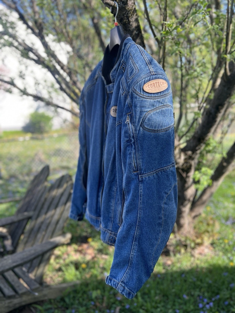 Cortech Rider Blues DSX Armored + Liner Motorcycle Jacket Denim