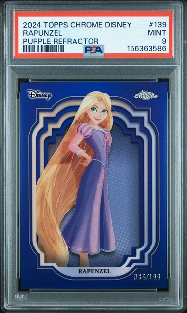 2024 Topps Chrome Disney #139 Rapunzel Purple Refractor /199 PSA 9