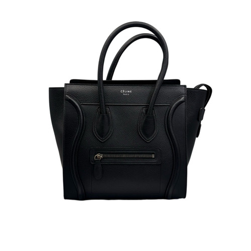 15%OFF Celine Leather Luggage Tote Bag 26cm Black Pre-Loved Good Condition