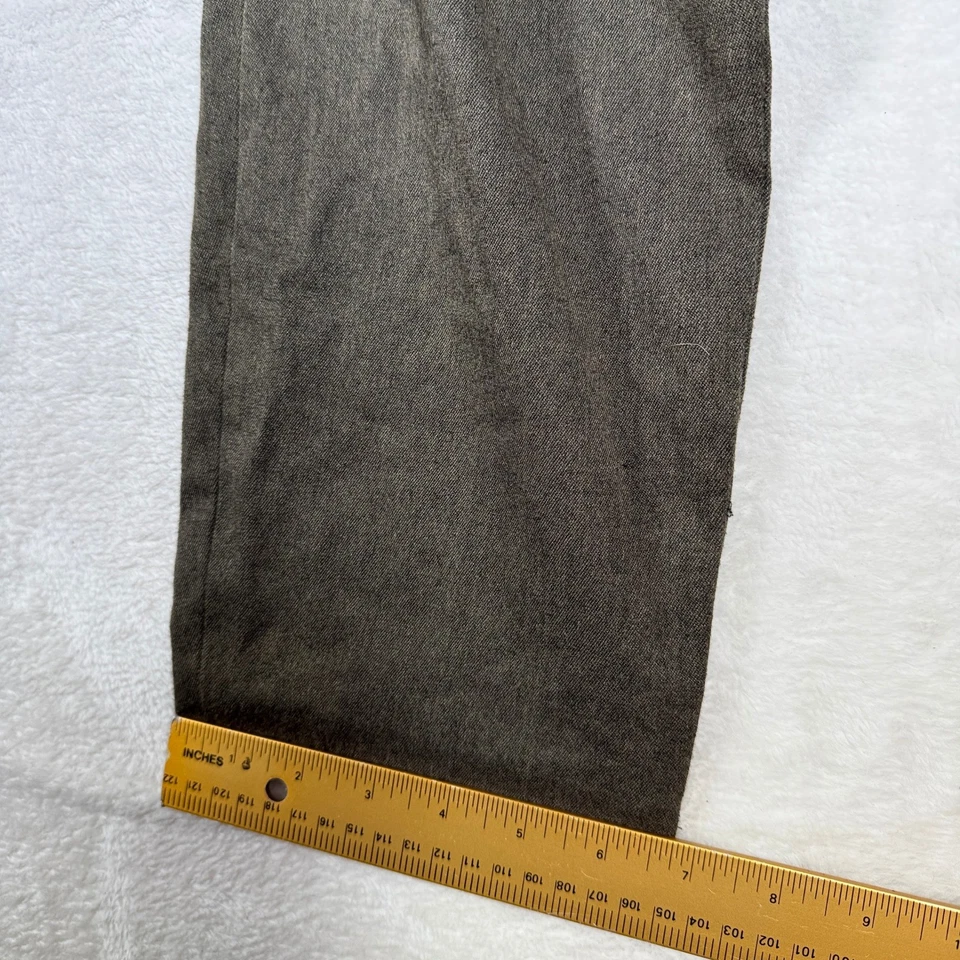 Pantalones de vestir plisados GEOFFREY BEENE SPORT para mujer talla 8R marrón elástico Foto 3 de 4