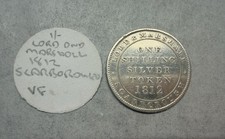 {896} STUNNING SILVER SHILLING Yorkshire Scarborough LORD & Marshall  1812. D.35