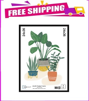 Mainstays   24x36 Picture Frame   Black Flat Profile Wall Photo Frame