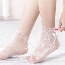 Quacc 100 PCS Plastic Disposable Foot Covers, Paraffin Bath Liners for Feet...