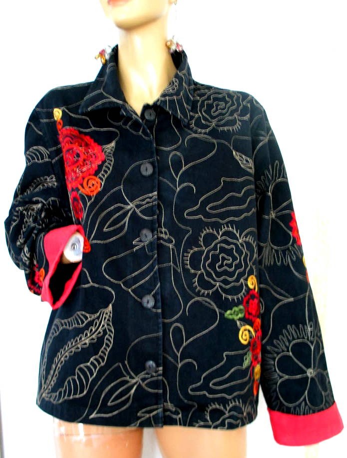 Classic Elements 100% cotton unlined embroidered … - image 3