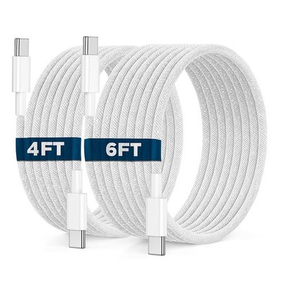 2Pack iPhone 17 16 15 Charger Cord 1.2M+2M for 17 16 15 2 meters 