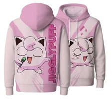 Jigglypuff Hoodie: Pink Graphic Sweatshirt