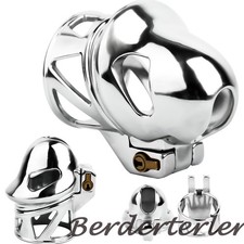 Stainless Steel Chastity Cages Device Head Lock Cage With Rings For Men Sissy
