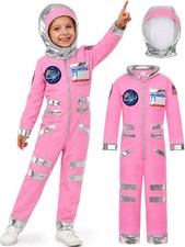 Costumerry Astronaut Costume for Kids Girls Pink Halloween Space Suit