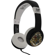 Image of Harry Potter Childrens/Kids Hogwarts Crest On-Ear HeadphonesOne Size Black/White