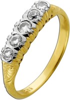 Memoire Ring Gold 585 WeißGold 14K Diamanten Antikschmuck