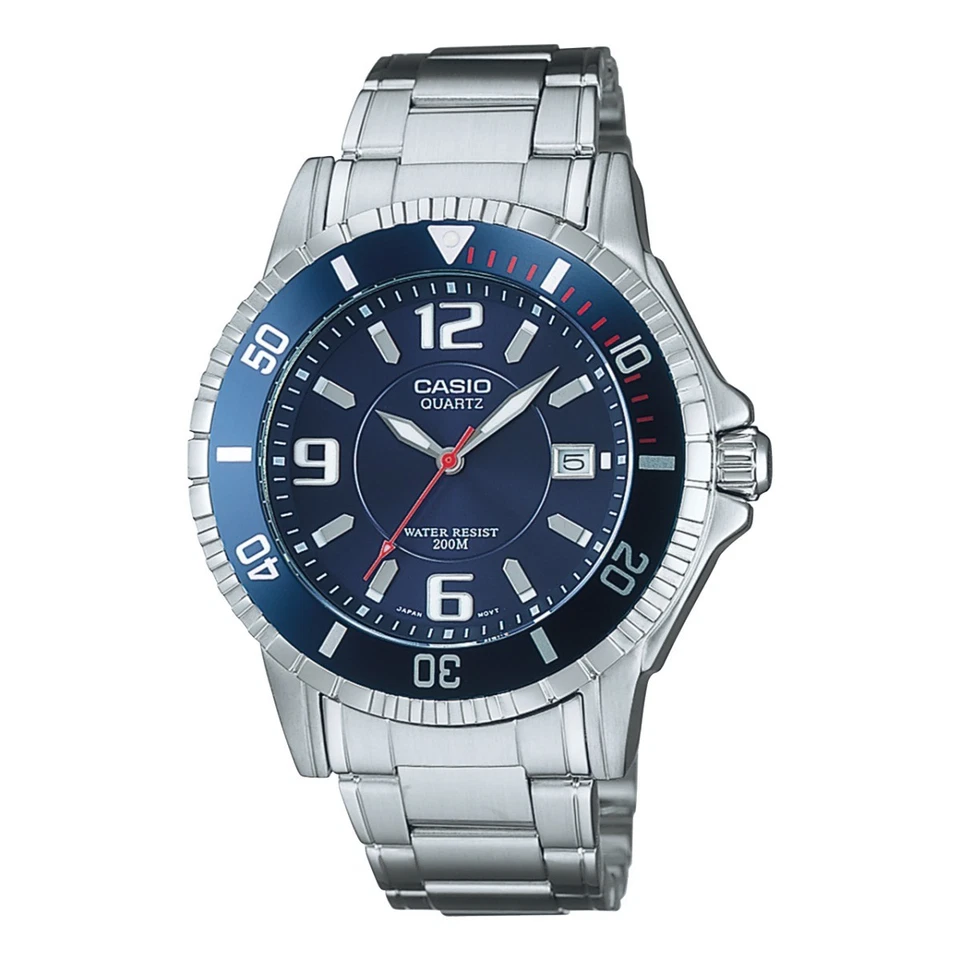 Herrenuhr CASIO MTD-1053D-2AVES Edelstahl Blau Klassiker Vintage Sub 200mt - Bild 1 von 1