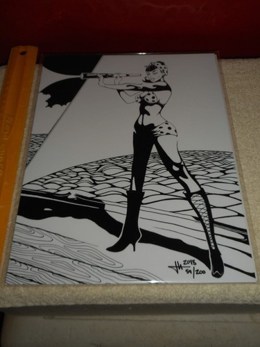 Pin Up Girl Comic Illustration Kunst Original Limited Edition Schwarzweiß Druck - Bild 10 von 11
