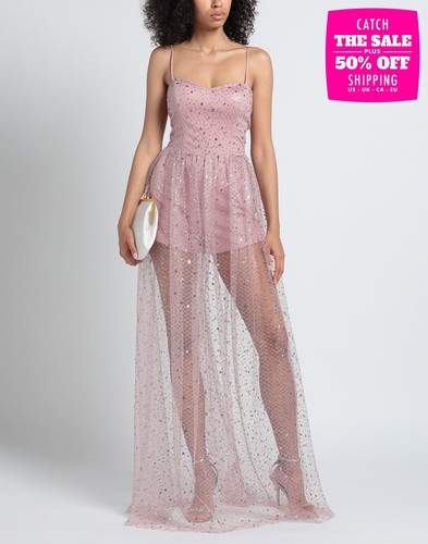 RRP €390 SOANI Soani Lace Dress Overlay Playsuit IT38 US2 UK6 XS Pink Sequins