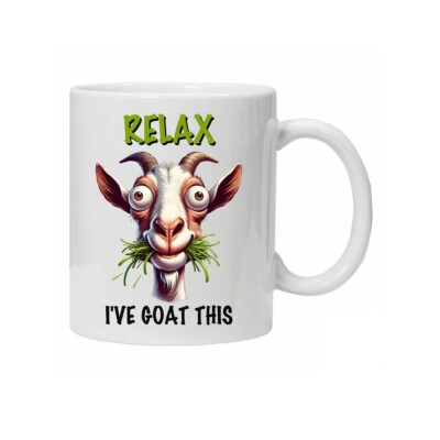 Lustige Neuheit Tasse Relax I've Goat diese Schachtel urkomisches Geschenk für Sie oder Ihn