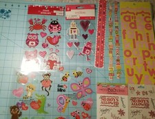 Scrapbooking Set Of 8 Valentine's Day Items Animals, Bugs, Robots  Borders, NEW