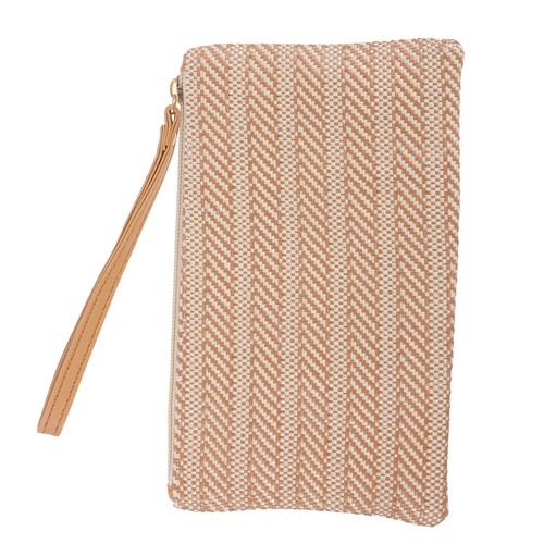 Woven Clutch Miss Woman Phone Wallet with Removable Wristlet Straw Purse - Picture 5 of 12