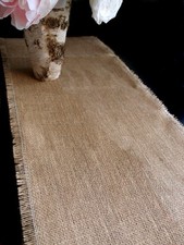 FRINGED BURLAP TABLE RUNNER 14" x 72" 100 PREMIUM BURLAP FABRIC