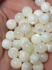 200 Mother Of Pearl 1/2 Drilled Beads Quality 7 MM Round For Earrings  Dangles