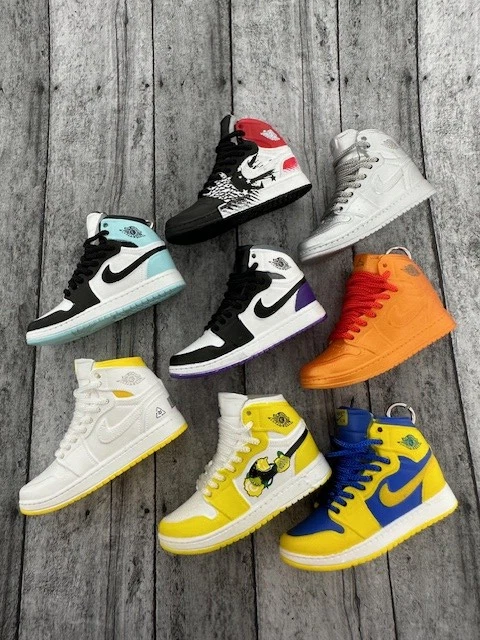 Porte clés de baskets populaires, mini porte clés de chaussures Jordan avec ou sans boîte