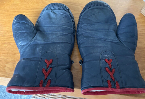 Skihandschuhe, HEAD, Leder, dunkleblau, Damen, Vintage - Bild 2 von 3