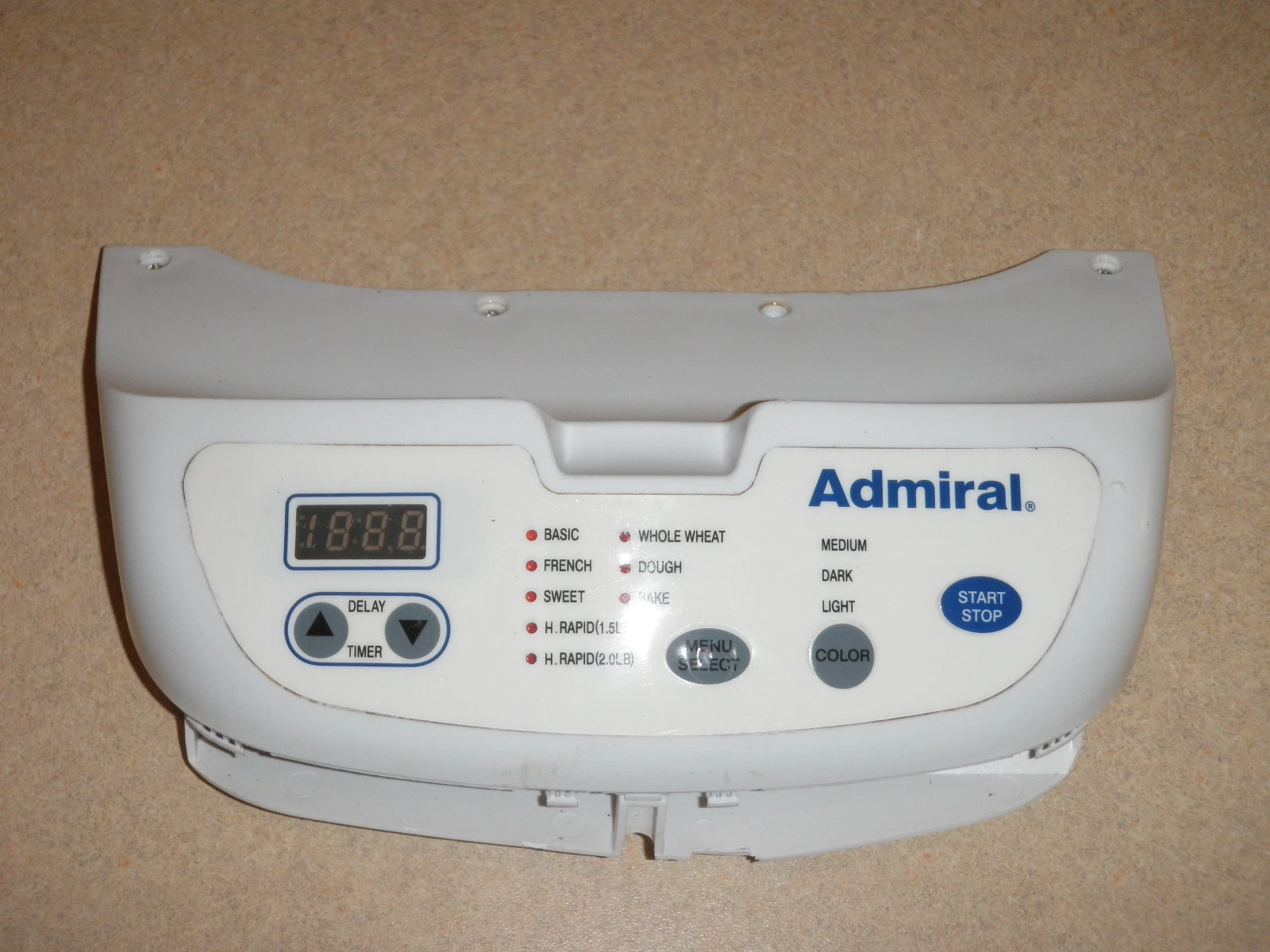 Electronic Control Panel for Admiral Bread Maker Machine Model ABM270