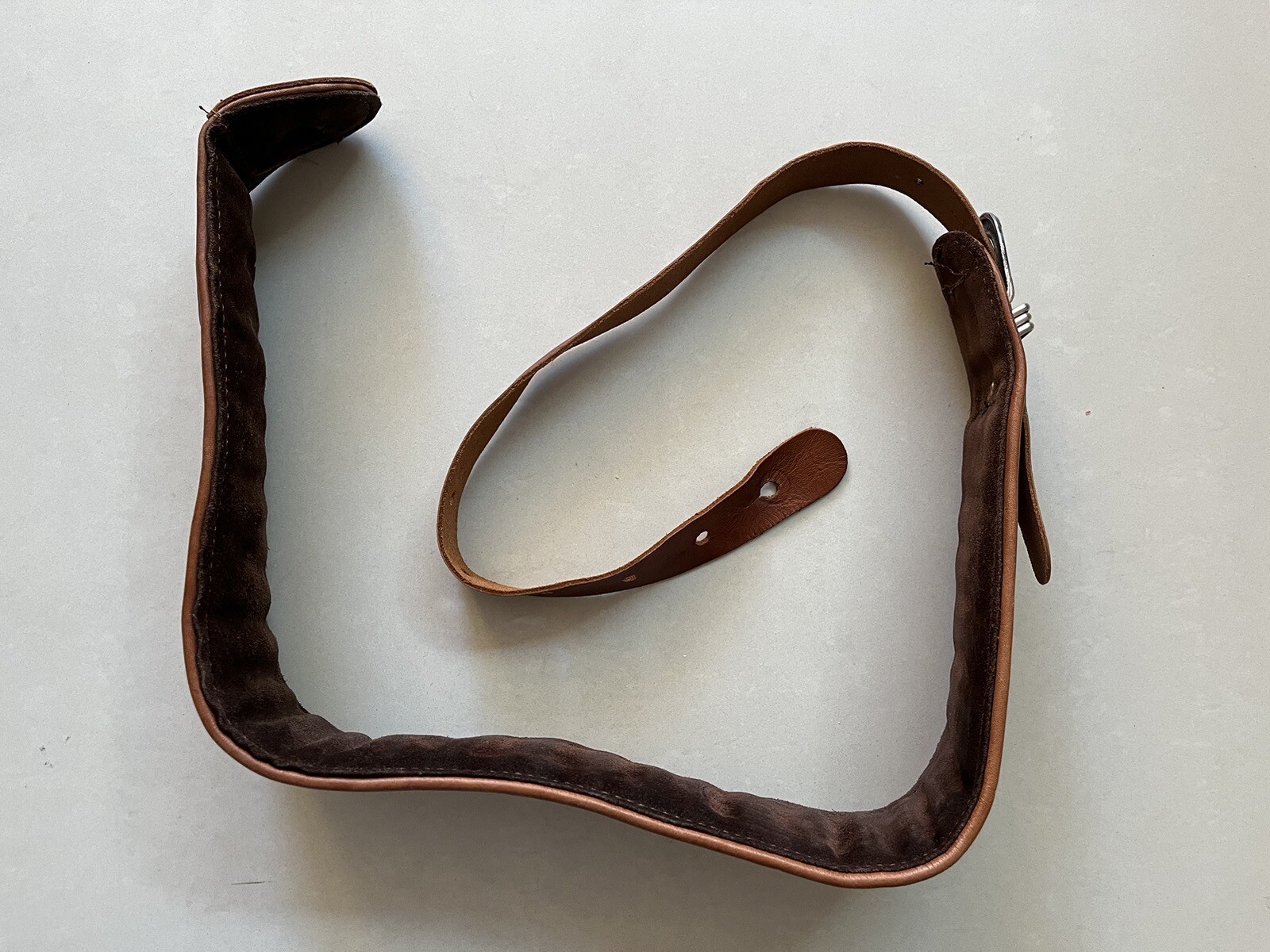 Brown leather padded guitar strap eBay
