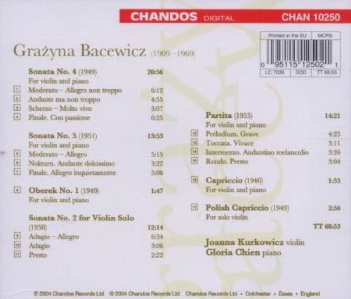 Grazyna Bacewicz - Works for Violin and Piano - Picture 2 of 2