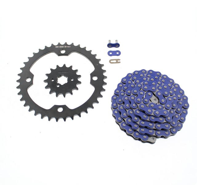1987 1988 Yamaha YFM350 350 Warrior Blue Chain and Black Sprocket 15/38