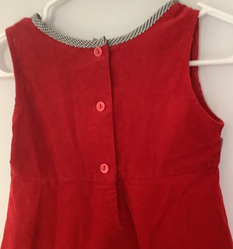 Girls Red Corduroy Jumper Dress Size 4 Scottie Dogs By Rare Too! - Picture 9 of 9