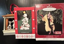 101 Dalmatians 3 Ornaments Cruelly De Vil Poncho Perdita Puppies Disney Hallmark