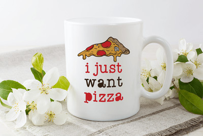 I Just Want Pizza Neuheit Tasse Keramiktasse lustiges Geschenk Tee Kaffee