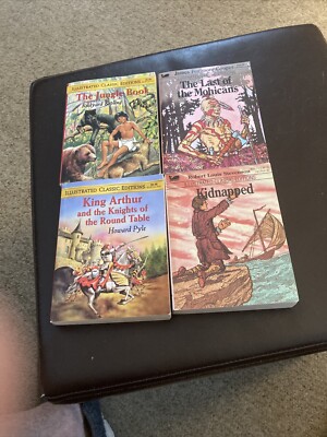 Lot Of 4 Classic Books The Jungle Book ,Kidnaped,The Last Of The Mohicans,King A