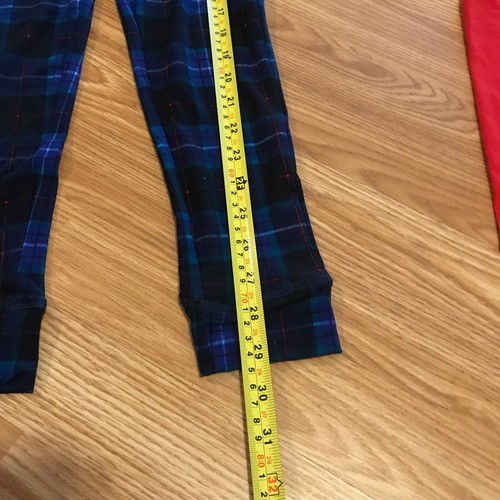 Jockey Girls Sm 2 piece PJ Loungewear Red Top Blue Plaid Pants Snug Fit Jersey - Picture 9 of 12