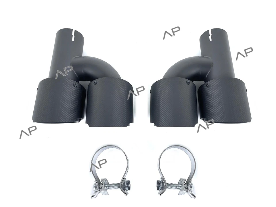 Tubo de escape de carbono mate embellecedores de escape dúplex para AUDI A4 A5 B8 8T A6 C7 4G Q5 8U - Imagen 3 de 4
