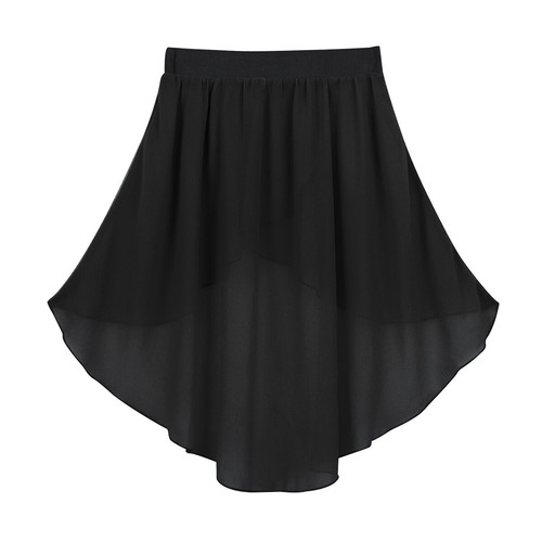 Girl High Low Chiffon Dance Skirt Lyrical Ballet Latin Jazz Stage Performance - Picture 10 of 56