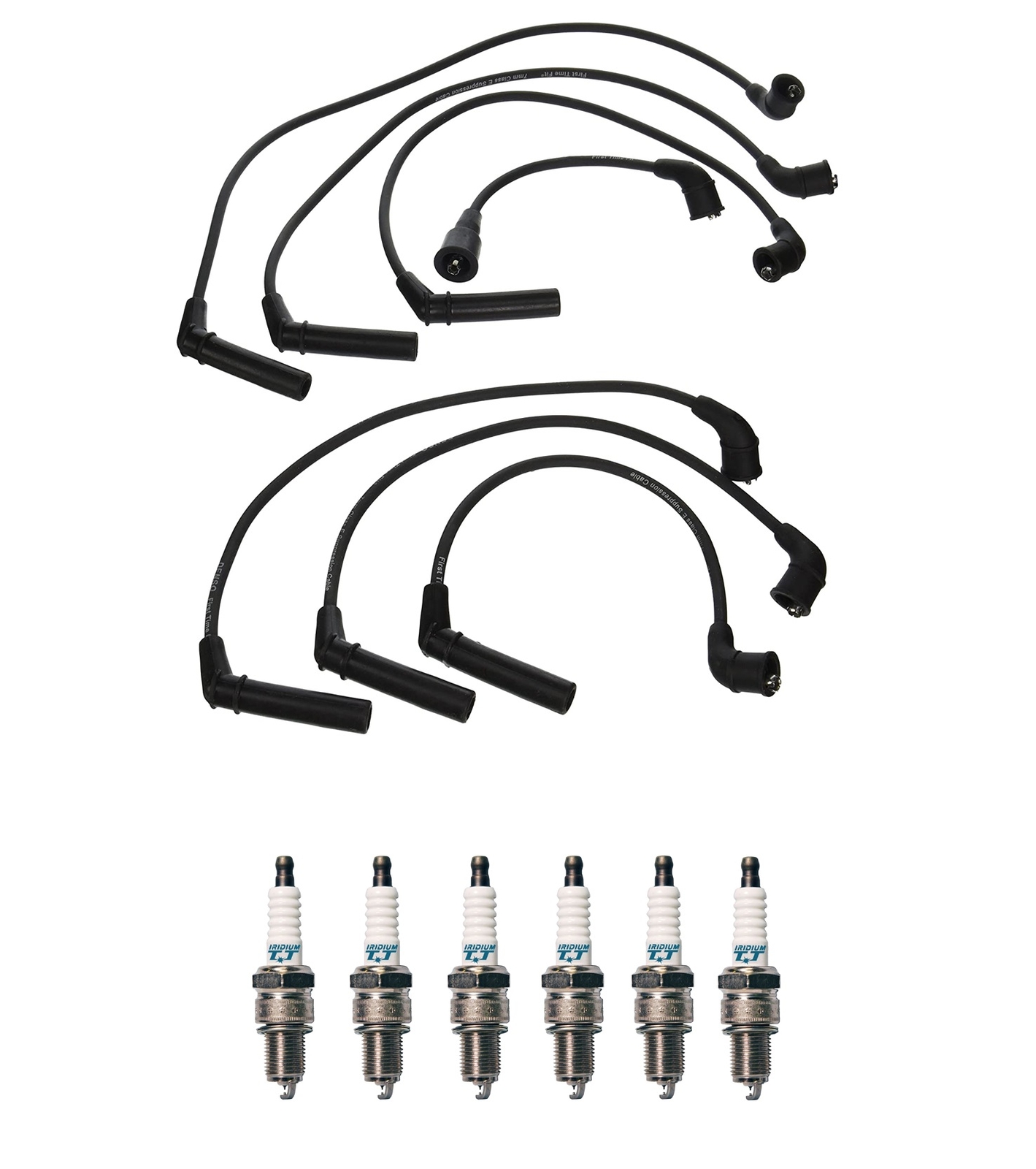 Denso Wire Set 7mm  6 Iridium TT Spark Plug 0.04 Kit For Mitsubishi 3.0L V6