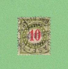 Portommarke Schweiz,1883/1908,10C.ZiffernzeichngMi.18,gestempelt, Zust.s.Scan