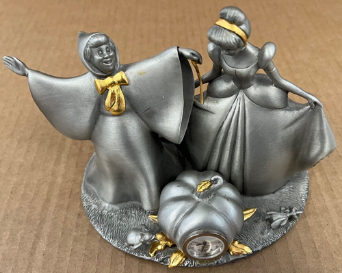 Disney Edizione Limitata #1188/5000 Rifiniture in peltro e oro Scena Cenerentola con Orologio