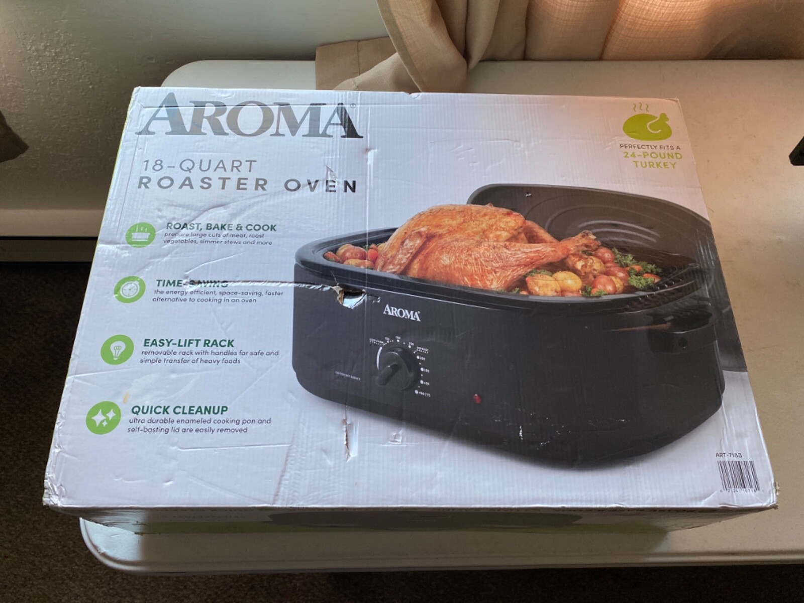 NEW AROMA 18 QUART TURKEY ROASTER (ART718B) NEW UNOPENED 21241107181