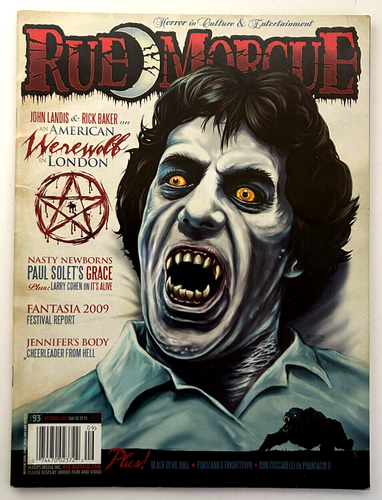 RUE MORGUE Horror Magazine #93 September 2009 John Landis Rick Baker Werewolf - Imagen 1 de 3
